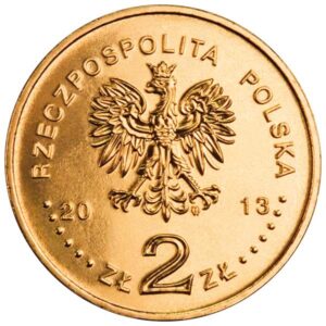 Moneta Nordic Gold; awers – 100 lat Teatru Polskiego w Warszawie
