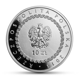 Srebrna moneta okolicznościowa; awers – 200. rocznica śmierci księcia Józefa Poniatowskiego
