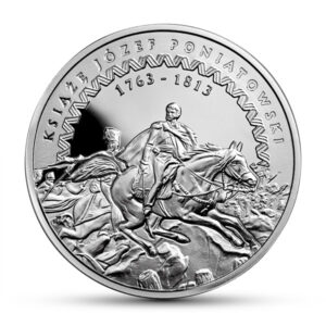 Srebrna moneta okolicznościowa; rewers – 200. rocznica śmierci księcia Józefa Poniatowskiego