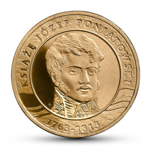 Moneta Nordic Gold; rewers – 200. rocznica śmierci księcia Józefa Poniatowskiego