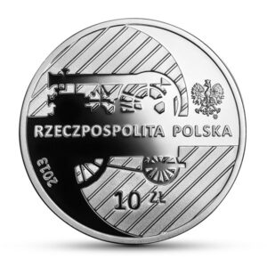 Srebrna moneta okolicznościowa; awers – 200-lecie urodzin Hipolita Cegielskiego