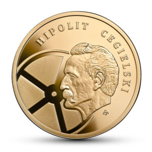 Złota moneta kolekcjonerska; rewers – 200-lecie urodzin Hipolita Cegielskiego
