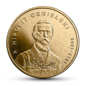 Moneta Nordic Gold; rewers – 200-lecie urodzin Hipolita Cegielskiego