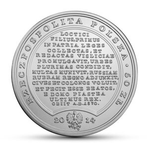 Moneta srebrna Skarby Stanisława Augusta; awers – Kazimierz Wielki