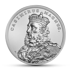 Moneta srebrna Skarby Stanisława Augusta; rewers – Kazimierz Wielki