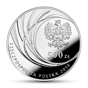 Srebrna moneta okolicznościowa; awers – Kanonizacja Jana Pawła II – 27 IV 2014