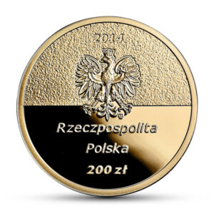 Złota moneta kolekcjonerska; awers – 100. rocznica urodzin Jana Karskiego