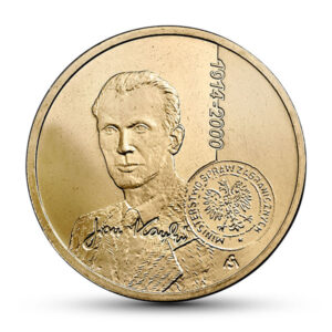 Moneta Nordic Gold; rewers – 100. rocznica urodzin Jana Karskiego