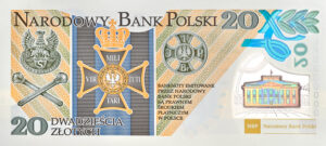 Banknot kolekcjonerski "100. rocznica utworzenia Legionów Polskich" - strona odwrotna