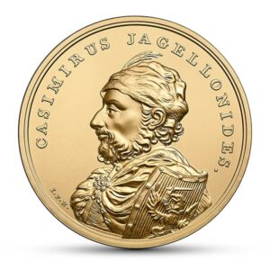 Moneta złota Skarby Stanisława Augusta; rewers – Skarby Stanisława Augusta – Kazimierz Jagiellończyk