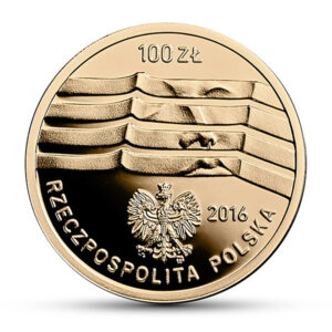 Złota moneta kolekcjonerska; awers – Wrocław – Europejska Stolica Kultury