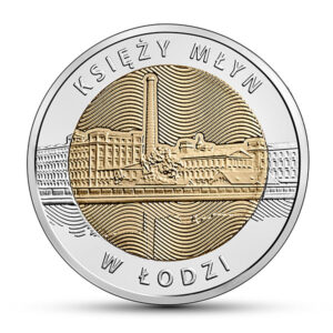 Moneta w standardzie obiegowym; rewers - Odkryj Polskę – Księży Młyn w Łodzi