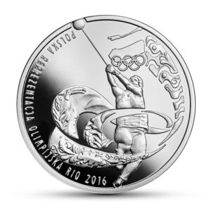 Srebrna moneta okolicznościowa; rewers – Polska Reprezentacja Olimpijska Rio de Janeiro 2016