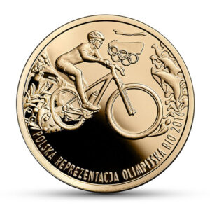 Złota moneta kolekcjonerska; rewers – Polska Reprezentacja Olimpijska Rio de Janeiro 2016