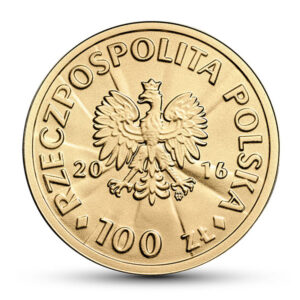 Złota moneta kolekcjonerska; awers – Stulecie odzyskania przez Polskę niepodległości – Józef Haller