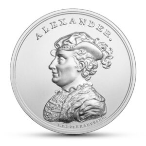 Moneta srebrna Skarby Stanisława Augusta; rewers – Skarby Stanisława Augusta – Aleksander Jagiellończyk