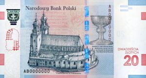 Banknot kolekcjonerski "1050. rocznica Chrztu Polski" - strona odwrotna