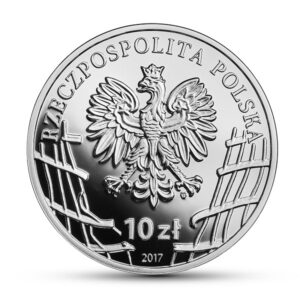 Srebrna moneta okolicznościowa; awers – Wyklęci przez komunistów żołnierze niezłomni – Żołnierze Niezłomni