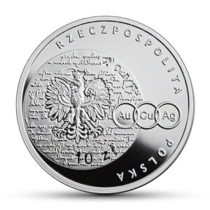 Srebrna moneta okolicznościowa; awers – Wielcy polscy ekonomiści – Mikołaj Kopernik