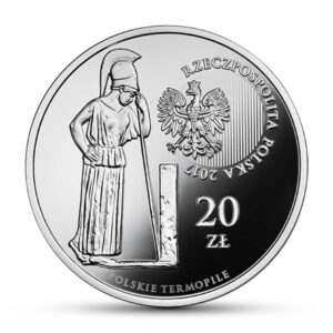 Srebrna moneta okolicznościowa; awers – Polskie Termopile – Zadwórze