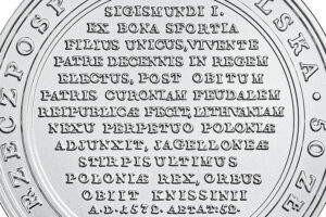 Detal srebrnej monety Skarby Stanisława Augusta –