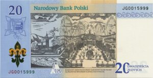 Banknot kolekcjonerski "300-lecie koronacji Obrazu Matki Bożej Jasnogórskiej" - strona odwrotna