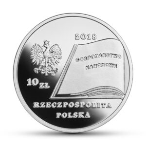 Srebrna moneta okolicznościowa; awers – Wielcy polscy ekonomiści - Fryderyk Skarbek