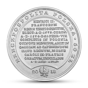 Moneta srebrna Skarby Stanisława Augusta; awers – Skarby Stanisława Augusta – Henryk Walezy