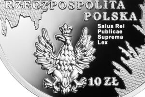 Detal srebrnej monety okolicznościowej – Sejm Ustawodawczy 1919-1922