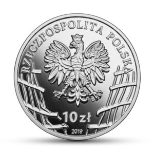 Srebrna moneta okolicznościowa; awers – Wyklęci przez komunistów żołnierze niezłomni - Stanisław Kasznica „Wąsowski”