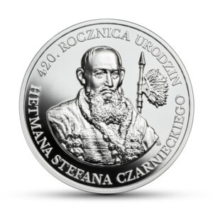 Srebrna moneta okolicznościowa; rewers – 420. rocznica urodzin Hetmana Stefana Czarnieckiego