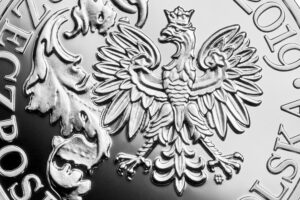 Detal srebrnej monety okolicznościowej – 420. rocznica urodzin Hetmana Stefana Czarnieckiego