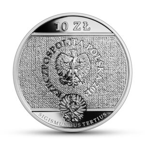 Srebrna moneta okolicznościowa; awers – Hołd pruski Hołd ruski