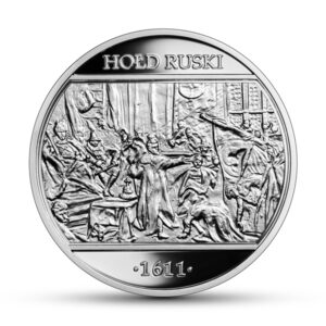 Srebrna moneta okolicznościowa; rewers – Hołd pruski Hołd ruski