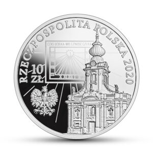 Srebrna moneta okolicznościowa; awers – 100. rocznica urodzin Świętego Jana Pawła II