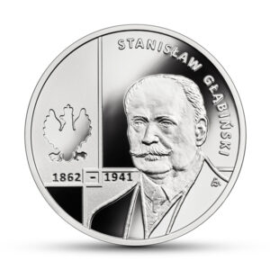 Srebrna moneta okolicznościowa; rewers – Wielcy polscy ekonomiści – Stanisław Głąbiński