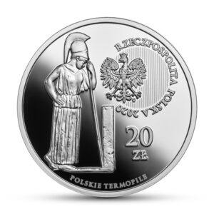 Srebrna moneta okolicznościowa; awers – Polskie Termopile – Węgrów