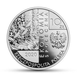 Srebrna moneta okolicznościowa; awers – Wielcy polscy ekonomiści – Stanisław Grabski