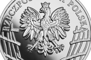 Detal srebrnej monety okolicznościowej – Wyklęci przez komunistów żołnierze niezłomni - Mieczysław Dziemieszkiewicz „Rój”