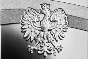 Detal srebrnej monety okolicznościowej – Stulecie odzyskania przez Polskę niepodległości – Wincenty Witos