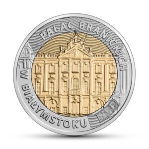 Moneta w standardzie obiegowym; rewers – Odkryj Polskę – Pałac Branickich w Białymstoku