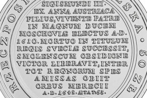Detal srebrnej monety Skarby Stanisława Augusta – Skarby Stanisława Augusta – Władysław IV