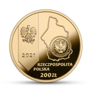 Złota moneta kolekcjonerska; awers – 100. rocznica III Powstania Śląskiego