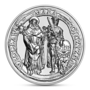 Srebrna moneta okolicznościowa; rewers – Wrocław – mała ojczyzna
