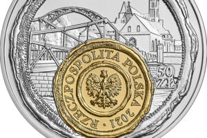 Detal srebrnej monety okolicznościowej – Wrocław – mała ojczyzna
