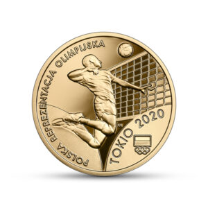 Złota moneta kolekcjonerska; rewers – Polska Reprezentacja Olimpijska Tokio 2020