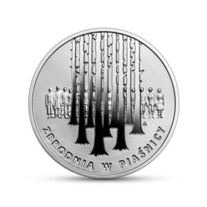 Srebrna moneta okolicznościowa; rewers – Zbrodnia w Piaśnicy