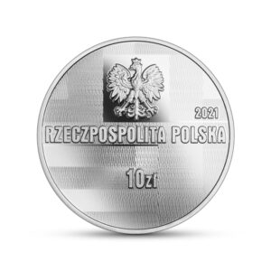 Srebrna moneta okolicznościowa; awers – Wielcy polscy ekonomiści – Tadeusz Brzeski