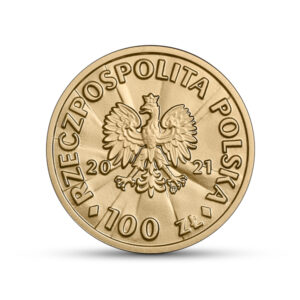 Złota moneta kolekcjonerska; awers – Stulecie odzyskania przez Polskę niepodległości – Ignacy Daszyński