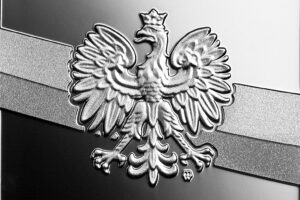 Detal srebrnej monety okolicznościowej – Stulecie odzyskania przez Polskę niepodległości – Ignacy Daszyński